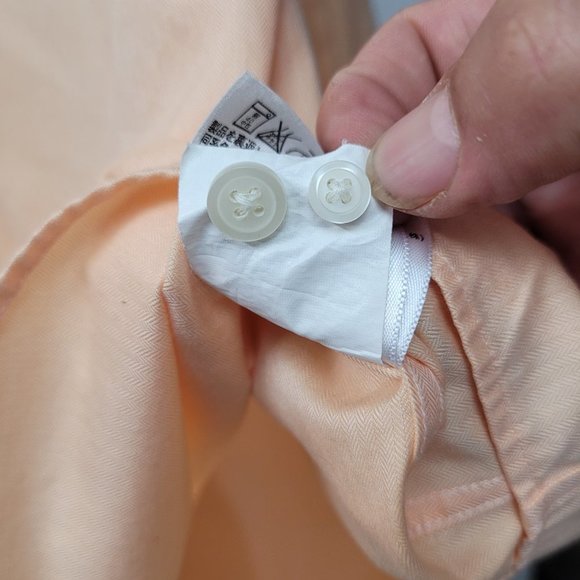 Eddie Bauer Button Down Shirt Men XL Peach Wrinkle & Stain Resistant 100% Cotton - Picture 11 of 13